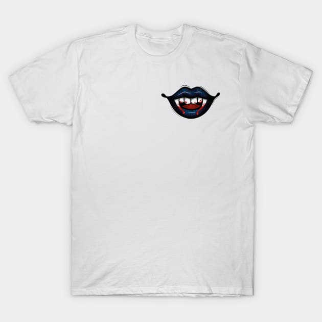 Blue vampire lips T-Shirt by Imstillsleepy